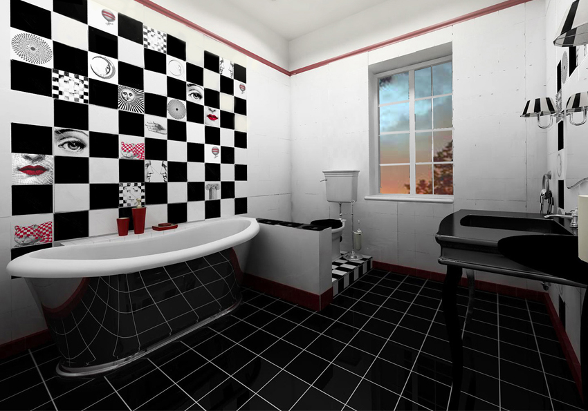 Bathroom tile art design