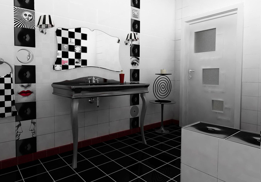Bathroom tile art design