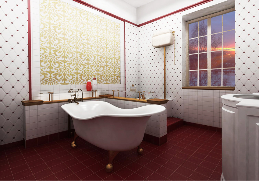 Bathroom design idea "Chic" - bath and toilet.